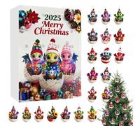 Christmas Countdown Decorations - 2D Acrylic Advent Decoration - Countdown Christmas Decoration with 24 Dinosaur Ornaments | For Adults Children Friends Women Men Adol