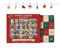 Christmas Countdown Dog Puzzle, Puzzle Advent Calendar 2024, Happy Christmas Dogs Jigsaw Puzzle 1000 Pieces, 24 Days Christmas Countdown Calendar, Educational Toys Jigsaws For Party Favors