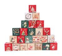 Christmas Countdown Empty Boxes - 24 Day Numbered Advent Container | Sturdy Festive Present Box with Removable Lids, Perfect for Candy Jewelry Chocolate Nougat, Creative Decoration, 7x7x7cm Multicolor