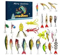 Christmas Countdown Fishing Lure Set,24-Day Advent Calendar for Men, Teens & Boys. Includes Freshwater & Saltwater Lures (2025