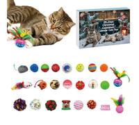 Christmas Countdown Holidays 24 Days Assorted Cat Toys With Balls Activity
