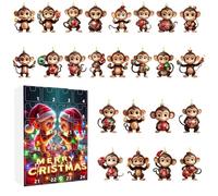 Christmas Countdown Monkey Calendar, 2D Cute Monkey Christmas Tree Ornament | Home Decorations for School Offices Apartments Dormitory Room