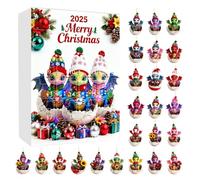 Christmas Countdown Ornaments, 2D Acrylic Advent Decoration, Dinosaur Christmas Countdown Ornaments | For Adults, Children, Family, Friends, Women, Men, Children