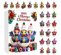 Christmas Countdown Ornaments, 2D Acrylic Festive Holiday Decoration, Christmas Countdown Decoration with 24 Dinosaur Ornaments, for Adults, Children, Family, Friends, Women