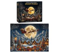 Christmas Countdown Puzzle Set With 1008 Pieces Divided Into 24 Daily | Smooth Interlocking Cardboard Pieces Fit Together Neatly As You Complete A New Section Of The Festive Image Every Day