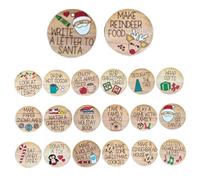 Christmas Countdown Tokens Set 1.77inch To Do List Advent Calendar Tokens Wooden Cute Cartoon Decorative Countdown to Christmas, Decorations