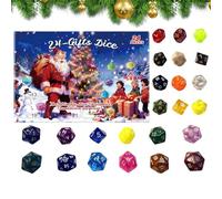 Christmas Countdown Toy - Game Component Item Assortment for 2025, Polyhedral Dice Countdown Set, Twenty Four Piece Gaming Accessory, Role Playing Activity Enhancement, Sturdy and Protective Design