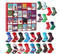 Christmas Countdown Toys - Christmas Winter Home Supplies - 24 Days Comfortable Socks Countdown Calendar for Teens, Men, Women, Boys, Youth, Grandma, Grandpa, Son, Daughter, Family, Friends