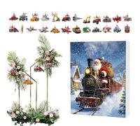 Christmas , Countdown Twenty-Four Days with Christmas Decoration, 2D Acrylic Vehicle Decoration for Home Events Party Car Backpack