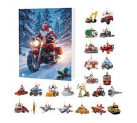 Christmas - Countdown Twenty-Four Days with Christmas Decorations - 2D Acrylic Vehicle Decoration for Home Events Party Car Backpack