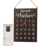Christmas Countdown Wall Sign - 25 Days Wooden Decoration - Advent Calendar Sign - For Family Friends Neighbours Classroom Living Room Bedroom Wall