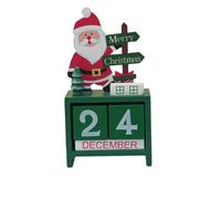 Christmas Countdown Wooden Advent Calendar Countdown to Christmas Decor Ideal Countdown Calendar Festive Desktop Ornament (Green)