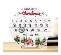 Christmas Countdown - Wooden Advent Calendar Decoration | 25 Day Countdown Account Ornament for Holiday Display | Festive Door Sign For Wall