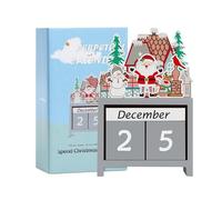 Christmas Countdown Wooden Blocks, Christmas Countdown Blocks | Desk Calendar - Home Decor Rustic Block Winter Holiday Decorations for Kids