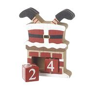 Christmas Countdown - Wooden Santa in Chimney Advent