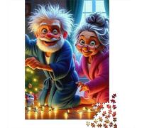 Christmas Couple1000 Pieces Cardboard Jigsaw Puzzle Set Adults Kids Family Game Fun Challenging Holiday Activity Housewarming Gift 38x26cm/1000pcs
