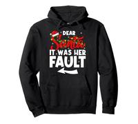 Christmas Couples Funny Dear Santa It Was Her Fault Pullover Hoodie