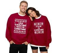Christmas Couples Matching Sweatshirt I Have Everything I Want for Christmas Shirt His Hers Xmas Pullover Jumpers