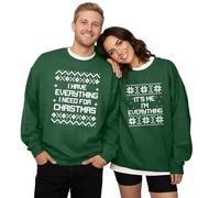 Christmas Couples Matching Sweatshirt I Have Everything I Want for Christmas Shirt His Hers Xmas Pullover Jumpers