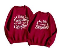 Christmas Couples Matching Sweatshirts I Have Everything I Want for Christmas Jumper His Hers Xmas Pullover Tops(Men)