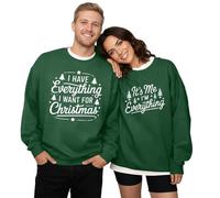 Christmas Couples Matching Sweatshirts I Have Everything I Want for Christmas Jumper His Hers Xmas Pullover Tops(Women)