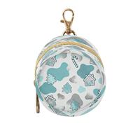 Christmas Cow Fur Print Turquoise and White Infants Baby Pacifier Holder Portable Change Purse Key Holder, Newborned Essentials case para Pacifier