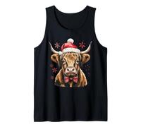 Christmas Cow Men Women Kids Farm Xmas Scotish Highland Cow Tank Top