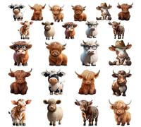 Christmas Cow Ornament | Christmas Decoration | Wooden Figurine Fun Pendant - for Farm Home Party Country Backpack Car Doors