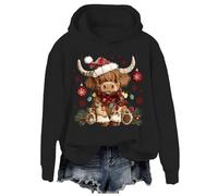 Christmas Cow Sweatshirt Christmas Highland Cow Sweatshirt Cute Cows Pullover Hoodie