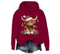 Christmas Cow Sweatshirt Christmas Highland Cow Sweatshirt Cute Cows Pullover Hoodie