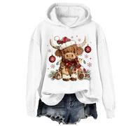 Christmas Cow Sweatshirt Christmas Highland Cow Sweatshirt Cute Cows Pullover Hoodie