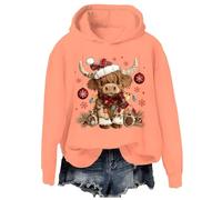 Christmas Cow Sweatshirt Christmas Highland Cow Sweatshirt Cute Cows Pullover Hoodie