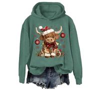 Christmas Cow Sweatshirt Christmas Highland Cow Sweatshirt Cute Cows Pullover Hoodie