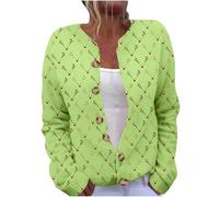 Christmas Cozy Cardigans for Women Knitted Cardigans Sweaters Oversized Jumpers Christmas Santa Claus Printed Long Sleeve Button Jacket Novelty Xmas Graphic Jackets Winter Thermal Tops Ladies S-5XL