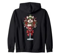 Christmas Cozy Dog Lover with Pumpkins and Leaves Art Vibes Zip Hoodie