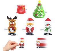 Christmas Cracker Gift Fillers - 5Pack Wind Up Racing Toys, Shake Head Walking Clockwork Spring Jumping Toys for Kids' Stocking & Party Bag