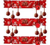 Christmas Cracker with Milk Chocolate Truffles 100g - Festive Red Cracker Filled with Smooth & Creamy Milk Chocolate - Ideal Stocking Filler or Table Gift - Lnd (3 x Pack)