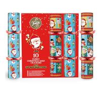 Christmas Crackers Crackers Pack Of 10 X 12", Christmas Quiz Crackers, Each Contain 5 Quiz Cards, A Joke & Party Hat, Great Family Trivia Game