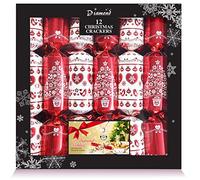 Christmas Crackers Pack 12 x 12in Ornamental Tree with Premium contents + 18pcs of 'Find the Pair' cards game OR 12pcs Bingo Card - By Diamond Brand