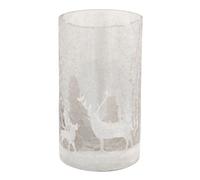 Christmas Crackle Glass Effect Candle Holder