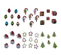 Christmas Craft Buttons - 40+ Holiday-Themed Sewing & Craft Buttons with Luminous Finish and Shank Backs | DIY Ornaments, Scrapbooking & Quilting