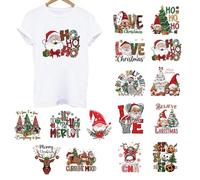 Christmas Craft Stickers - 15 Pieces Deer & Tree Design | Iron On Transfer Ready to Press On for Party Designs on Fabric, T-Shirt, Towel, Winter, Birthday