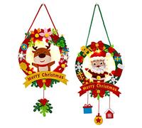 Christmas Crafts For Kids To Make, Christmas Art And Crafts Supplies For Children, Christmas Diy Crafts Bulk, Light Up Felt Xmas Wreath Making Kit, Make Your Own Home Decoration (Reindeer Santa)