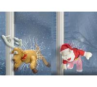 Christmas Crashing Santa Animated Decoration - Father Christmas Smashes and Kicks His Legs To Wiggle Free - Fits Any Window Celebright Multi One Size