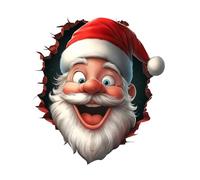 Christmas Creative Santa Wall Sticker | Wall-Breaking Santa Stickers | 3D Cartoon Santas Break Walls Decals Peel and Stick | Christmas Santas Walls Stickers Decorations for Kitchen & Bedroom