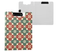 Christmas Creative Snowflake Prints Clipboard Folder, A4 Size Folder Clipboard with Pen Slot for Office School
