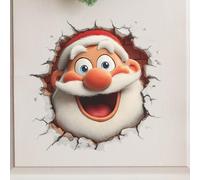 Christmas Creative Wall Sticker, 2026 Funny Wall-Breaking Christmas Stickers, Large 3D Santa Claus Wall Decals, Removable Winter Holiday xm-as Break Through Walls Decor for Window, Home, Refrigerator