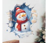 Christmas Creative Wall Sticker, 2026 Funny Wall-Breaking Christmas Stickers, Large 3D Santa Claus Wall Decals, Removable Winter Holiday xm-as Break Through Walls Decor for Window, Home, Refrigerator