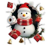 Christmas Creative Wall Sticker,Santa Breakthrough Wall Sticker,2026 New 3D Christmas Stickers,WallDecorations Indoor Removable Waterproof,Festive Reindeer Stickers for Xmas WindowWall Refrigerator