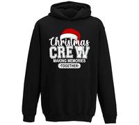 Christmas Crew Hoodie, Making Memories Together Cute Santa Hat Graphic, Festive Xmas 2025 Family Outfit Hooded Top, Sweet Holiday Matching Unisex Gift (L, Black)